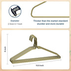 SPECILITE Wire Metal Clothes Hangers Bulk 250 Pack for Standard Size Suits, Coats, Shirts, Pants, Skirts, Space Saving, Non Slip,16 Inch 12 Gauge Ultra Thin, Bronze