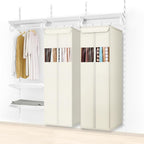 Zilink Large Hanging Garment Bag 54" Garment Bags for Hanging Clothes with Clear Window Space Saving Garment Bags for Storage with Built-in Metal Hanging Rod for Suits, Coats, Dresses