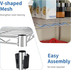 PayLessHere | 5-Tier Wire Shelf | 24"x14"x60" | Chrome | Adjustable Racks | Heavy-Duty Storage Shelves, Holds Upto 750 lbs | Rust-Resistant, No-Tool Assembly | for Home, Garage Shelving