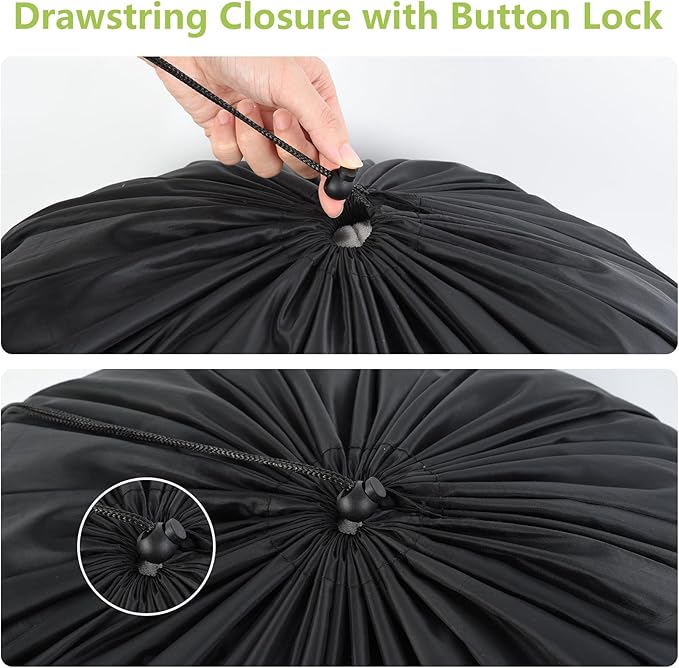 OTraki 20 x 24 inch Laundry Bag 2 Pack Travel Laundry Bags Medium Washable Dirty Clothes Bag Organizer with Drawstring Closure for Camp Fit Laundry Hamper Drying Do Not Exceed 176℉ Black