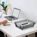 Letter Desk Tray Organizer, A4 File Tray Magazine Files Storage Basket Organizer Bin, Black, 3 Pack