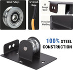 Cargo Box Hoist for Garage Ceiling with Metal Pulley System Holds 150 lbs, 5.5" Low-profile Rooftop Carrier Storage Lift, Parallel or Perpendicular Mounted