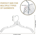Quality Clear Plastic Hangers 24 Pack - Crystal Cut for Shirts, Suits, Coats, Dresses Hangers, Heavy Duty & Nonslip Design with Swivel Hook, 17 inches