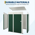 5×3FT Storage Shed，67CU.FT Tool Shed with Sloping Roof and Lockable Door, Compact Metal Tool Garden Shed for Garden, Backyard, Patio