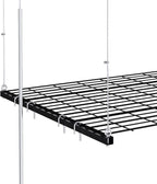Montary 4x4 FT Overhead Garage Storage Rack for 10-12 FT Ceiling, Adjustable Ceiling Storage Rack with Safety Lock, 250LBS Capacity All-Steel Construction Heavy-Duty Garage Lifting Organizer