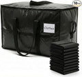 HOLDN’ STORAGE 10-Pack Moving Bags, Extra Large Storage Totes with Zipper Lids, Heavy-Duty Reusable for Clothes, Bedding, Books, 45 Gallons Each