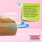 Kitchen Discovery Plastic Bread Box Container Preserve Bread Up To 5 Days and Keep Flavor and Freshness - Bread Box Plastic Storage