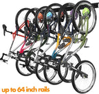 TORACK Bike Storage Rack, 6 Bike Racks & 5 Hooks for Garage, Wall Mount Vertical Bicycles Hanger for Home Space Saving, up to 600lbs, 64-inch