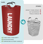 StorageRight 115L Large Laundry Basket, Laundry Hamper, Dirty Clothes Hamper for Laundry, Collapsible, Waterproof Laundry Baskets with Foam Protected Aluminum Handles for Laundry, Dorm, Family (Red)