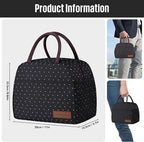Lunch Bag Women/Men Lunch Box Women/Men (black polka dot)