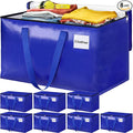 Moving Bags, Storage Bags with Sturdy Handles and Heavy Duty Zippers, Storage Totes for Space Saving, Moving & Storage, Collapsible Moving Supplies(100L, 8-Pack, Blue)
