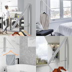 Foldable Clothes Drying Rack, Wall Mounted Retractable Drying Rack Clothes Hanger for Laundry, Bathroom, Balcony Use, Space Saving Laundry Racks and Closet Organizer, Aluminum (Silver)
