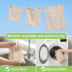 6 Pcs Reusable Produce Bags - 3 Size Drawstring Closure Cotton Mesh Bags Vegetable Grocery Cotton Mesh Bag for Fruits Vegetables Grocery Shopping, Farmers Market, Refrigerator Storage