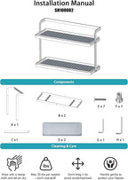 Bathroom Countertop Organizer for Small Spaces, 2-Tier Makeup Shelf with Vanity Tray, Tool-Less Installation Skincare & Perfume Organizer, Non-Slip Design for Dresser（White&Black） (Black)