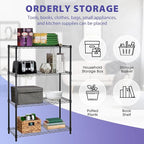 PayLessHere | 4-Tier Wire Shelf | 36"x14"x54" | Black | Adjustable Racks | Heavy-Duty Storage Shelves, Holds Upto 1000 lbs | Rust-Resistant, No-Tool Assembly | for Home, Garage Shelving