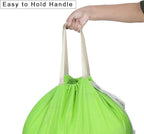 Heavy Duty Laundry Bag with Drawstring and Handle, Extra Large Travel Dirty Clothes Bag for Laundromat and Household, Durable Rip-Stop Laundry Hamper Liner, 28 x 40 Inch, Green