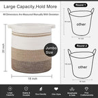 OIAHOMY 80L Laundry Baskets Hamper with Handles,Decorative Basket for Living room,Woven Storage Basket for Toys Bin,Pillows, Blankets,Clothes-20x18in-Gradient Yellow