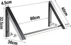 FOLAI 2-Piece Drill-Free Folding Clothes Drying Rack, 80cm Crossbar, Suitable for Bedroom, Bathroom, Indoor and Outdoor Use, Basics Folding Clothes Rack (Black)