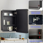24"x36" Stainless Steel Bathroom Medicine Cabinet with Mirror, Recessed or Surface Mount Bathroom Vanity Mirror Cabinet, Wall Mounted Storage Cabinet for Bathroom