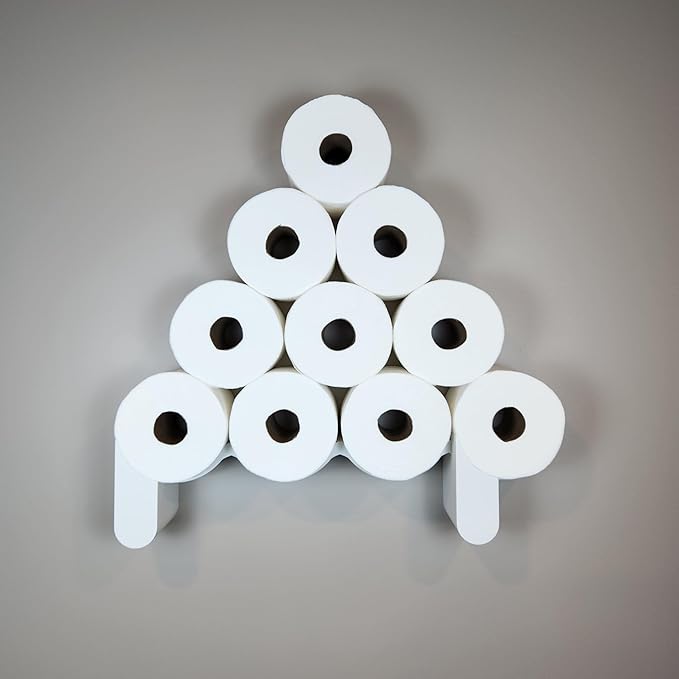 The Original Poop Toilet Paper Holder - Functional and Fun! Bathroom Wall Decor & Toilet Paper Shelf Storage Rack - Curvy P
