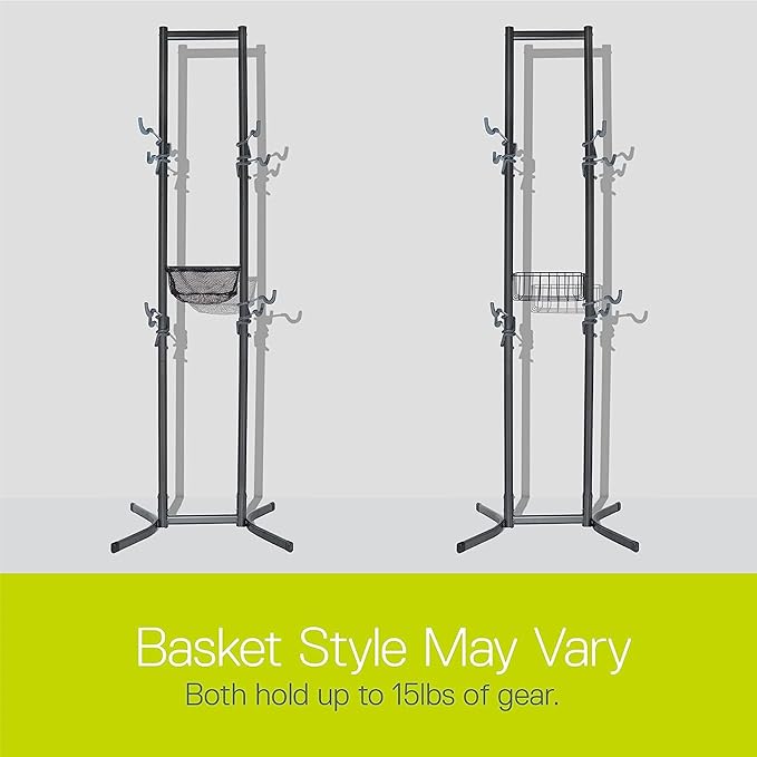 Bike Rack for Garage & Home by Delta Cycle - No Drilling Required - Fully Adjustable Gravity Storage Rack for Any Style Bicycle - Freestanding Vertical Rack