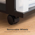 IRIS USA Plastic Drawer Storage Organizer Rolling Cart, with Wheels Casters, 7-Drawers, for Classroom Art Craft Supplies Dresser Closet Bathroom Laundry Room, Black/Clear