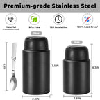 Thermo for Hot & Cold Food, 17oz Insulated Food Jar with Handle Spoon, Thermal Lunch Container, 316 Stainless Steel Lunch Box for Men Women, Keeps food Hot for 12 Hours or Cold for 24 Hours(Black)
