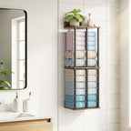 Towel Racks for Bathroom Wall Mounted, Upgraded Bathroom Towel Holder Bath Storage Rack for Rolled Towel, Small Towels, Folded Towels, Rustic Organizer Rack with Shelf