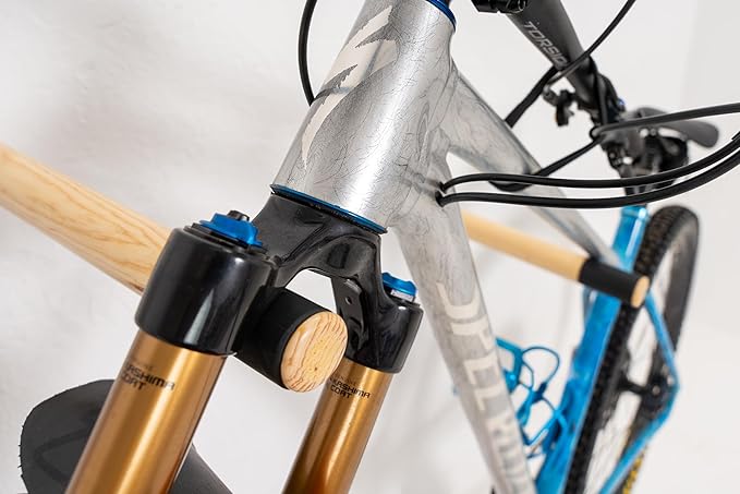 SELVA Racks - Wooden Bike Wall Mount. in 2 Sizes and 3 Colors: Natural Pine, Black and White (Natural Pine, 15" 3/4)