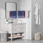 Brushed Nickel Towel Rack for Bathroom - 24" Rustproof Towel Holder, Sturdy Towel Bar Wall Mounted, Space-Saving Towel Hanger, Bathroom Accessories, Home Decor, Apparment Essentials