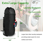 Extra Large Laundry Backpack with Padded Shoulder Straps,Heavy Duty 115L,Adjustable & Extendable Design,Laundry bag for College Dorm,Laundromat,Apartment,Students,Travel XL