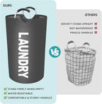 StorageRight 75L Large Laundry Basket, Laundry Hamper, Dirty Clothes Hamper for Laundry, Collapsible, Waterproof Laundry Baskets with Foam Protected Aluminum Handles for Laundry, Dorm, Family (Grey)