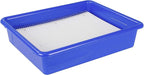 Storex Letter Size Flat Storage Tray – Organizer Bin for Classroom, Office and Home, Blue, 5-Pack (62517A05C), 10 x 13 x 3 Inches