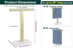 Hand Towel Holder, T-Shape Hand Towel Stand for Bathroom, Hand Towel Rack Bar Standing for Vanity Kitchen Countertop, 304 Stainless Steel, Marble Base (Gold)