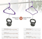 NEATERIZE Thick Heavy Duty Hangers - Purple Plastic Clothes Hangers 12 Pack - Great for Coat Hanger, Jackets Jeans & Suit Hanger for Closet, New Apartment Essentials Percheros Ganchos para Colgar Ropa