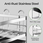 Large Dish Drying Rack, Expandable Dish Rack, Stainless Steel Anti-Rust Dish Racks for Kitchen Counter, Multifunctional Dish Drainer with Utensil Holder & Cup Holder, 13.4"-28.7" L x 11.8" W