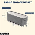 Juvale Rectangular Toilet Paper Storage Basket - Space-Saving Narrow Bathroom Storage Bin - Toilet Paper Organizer & Countertop Bathroom Caddy - Jute Fabric Bin - Gray, 16 x 6 x 5.5 in