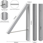 Foldable Clothes Drying Rack, Wall Mounted Retractable Drying Rack Clothes Hanger for Laundry, Bathroom, Balcony Use, Space Saving Laundry Racks and Closet Organizer, Aluminum (Silver)