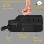 Hard baseball hat case, Hat Carrier Travel Case with Adjustable Shoulder Strap, Hat cap case for 6 Baseball Caps - Perfect for Traveling & At-Home Storage (Black with Purple)