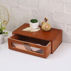 Wood Desk Organizer with File Organizer Office Home Toiletries Supplies Vanity with Drawers Vintage Metal Drawer Pulls Office