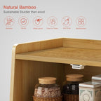 Bamboo Bread Box for Kitchen Countertop, Wooden Kitchen Counter Organizers and Storage for Bread, Coffee, Spices, Snacks, Wood Vintage Breadbox Container for Cabinet, Bedroom, Bathroom