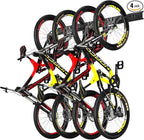 Bike Rack Wall Mount, Bike Hooks for Garage Storage,Vertical Bike Hanger for Indoor Use, Holds Up to 300 lbs, Adjustable Hook System with 4 Hooks and 3 Rails,48 Inches, Black