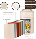 Thermo for Hot Food & Drinks, Thermo Lunch Box, 17oz Vacuum Insulated Food Container with Spoon&Drawstring Bag, Soup Thermo for Adults, White