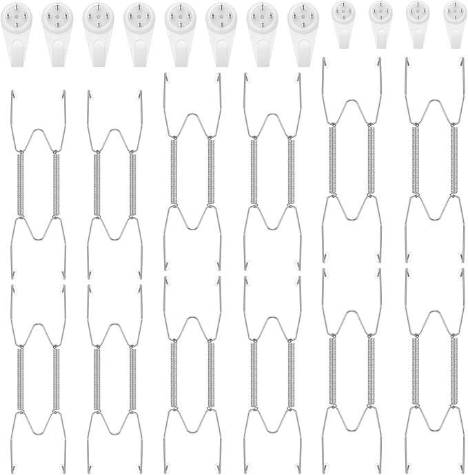 Hotop 12 Pieces Plate Hangers for Wall Stainless Steel Wire Invisible Heavy Duty Plate Hangers Display Holders with 12 Pieces Hooks for Wall Decorative(8/10/12 Inch,Silver)