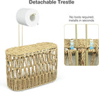 Toilet Paper Storage Basket with Lid Wicker Toilet Paper Holder for Up to 6 Mega Rolls Natural Hand Woven Rattan Toilet Paper Roll Storage Holder for Bathroom Basket Organizer
