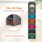 Lifewit Hat Organizer for Baseball Caps, Hat Rack Hanging Storage, Non-Woven Fabric Display Shelf Holds Up to 40 Hats, Cap Holder Hanger for Closet, Bedroom, 7 Compartments, Gray, 1 Pack