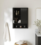 ARIEL Milan Bathroom Wall Cabinet 31" H x 23.1" W x 8" D - Open Shelf - Black