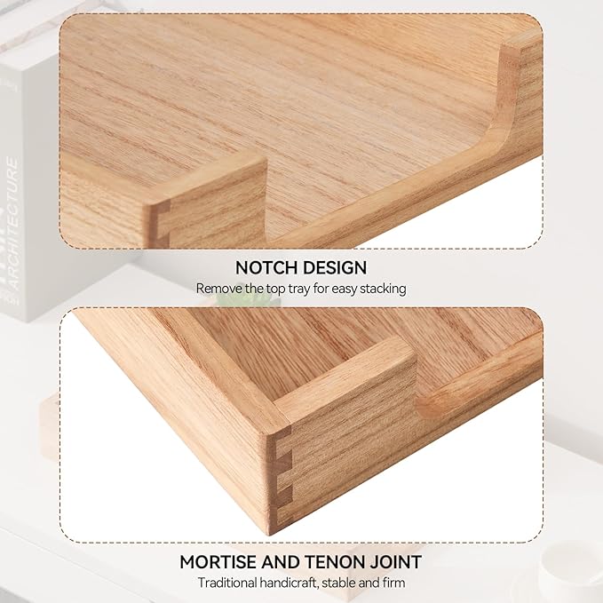 Kirigen Wood Letter-Size Tray Single-Tier (TP-NA)- Wooden Tones Collection Front-Load Documents Tray for Office Desktop Organizer - Desk Magazine, File, Folder, Paper Holder Natural