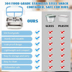 Stainless Steel Snack Containers, 3 Compartments Reusable on and go Bento Box with Lids for Kids, Lunch Box Pre Meal Storage for School Office Outdoor Camping Travel - Blue