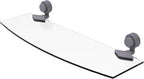Allied Brass 433G/18 Venus Collection 18 Inch Groovy Accents Glass Shelf, Matte Gray